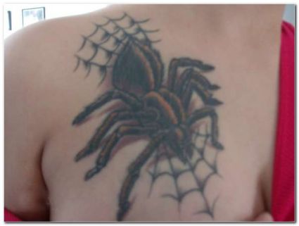 3D Spider Back Tattoo