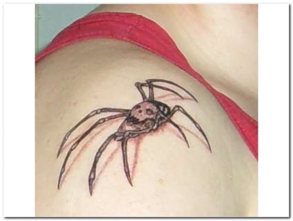 3D Skull Spider Tattoo