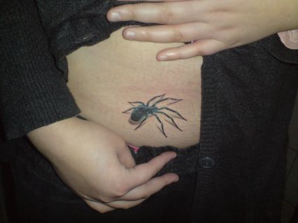 3D Spider Stomach Tattoo