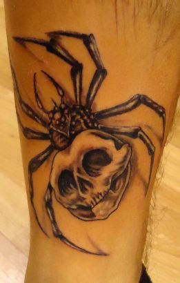 3D Skull Spider Tattoo Pic