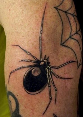 Spider Tattoo On Leg