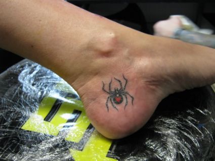 Spider Tat On Ankle