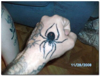 Spider Tattoo On Hand