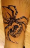 3D skull spider tattoo pic