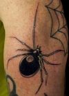 spider tattoo on leg