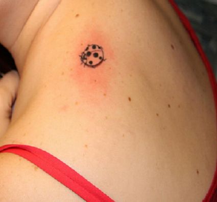 Ladybug Tattoo On Shoulder