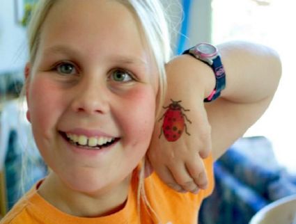 Ladybug Tattoos On Back Of Palm