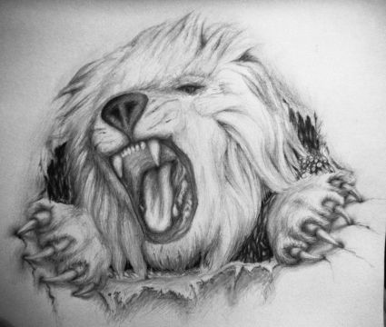 Clawing Lion Tattoo