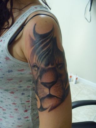 Lion Head Tattoo For Girl