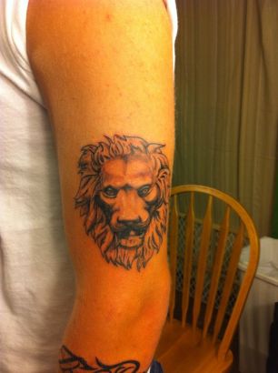 Lion Image Tattoos On Arm