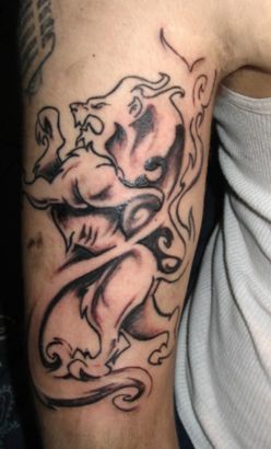 Lion Picture Tattoo On Arm