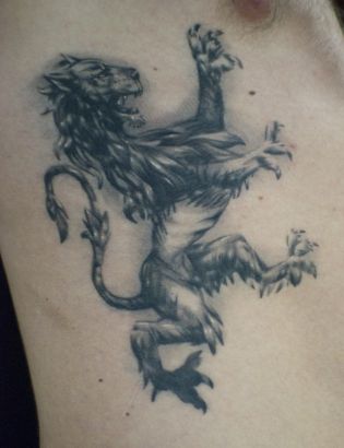 Lion Tattoo On Rib