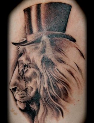 Lion With Cap Tattoo