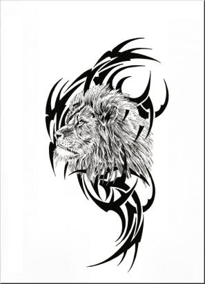 Tribal Lion Head Free Tattoos
