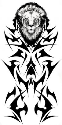 Tribal Lion Head Tattoo