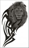 free lion head tribal tattoo 