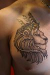 king lion head tattoo on chest