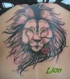 lion head back tattoos