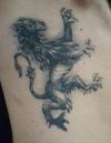 lion tattoo on rib