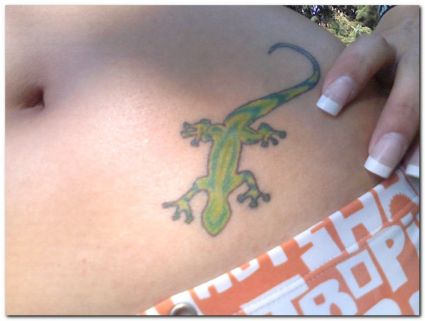 Green Lizard Tats For Girl