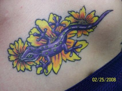 Flower Lizard Tats