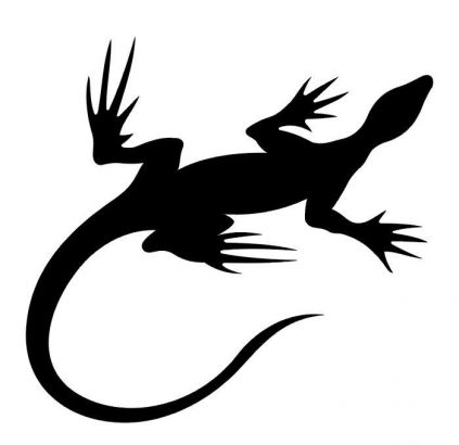 Lizard Tats Design In  Black