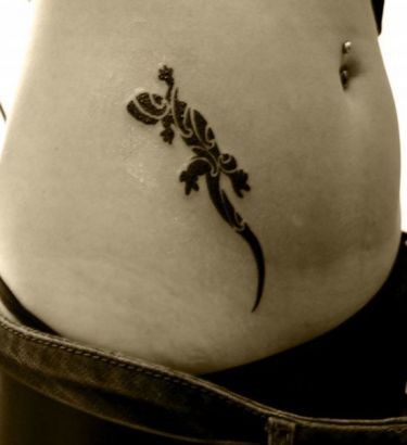 Lizard Girl's Stomach Tat Pic Design