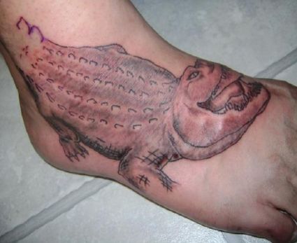 Alligator Tattoo On Feet