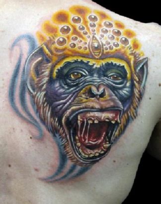 Cartoon Monkey Tattoo