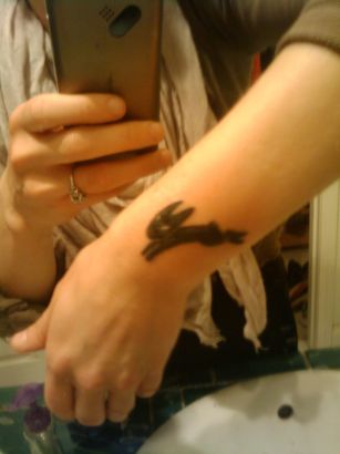 Small Rabbit Tattoo On Wrist