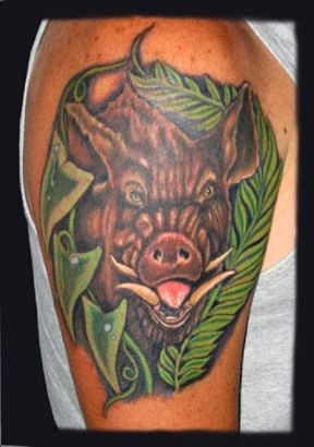 Boar Tattoo On Arm