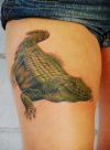 alligator tattoo on thigh