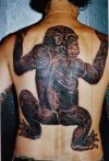 3d monkey back tattoo
