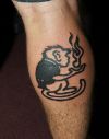 monkey tattoo pic on calf