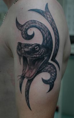 Snake And Tribal Tattoo