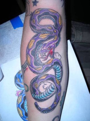 Purple Snake Tattoo