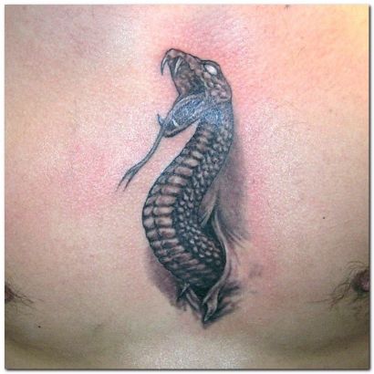 Snake Tattoo On Chest