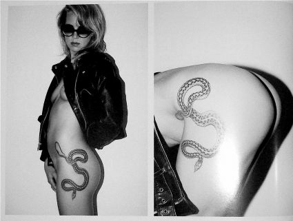 A Sexy Lady With Snake Tattoo