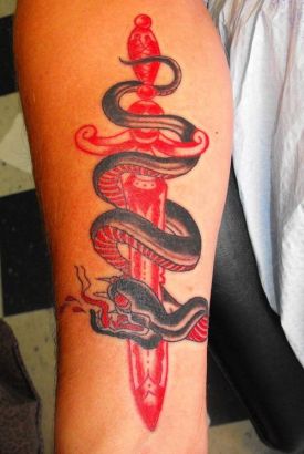 Snake And Dagger Tats