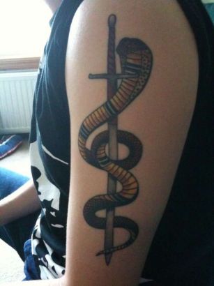 Snake And Sword Tats