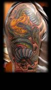 skull snake tattoo