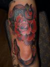 snake with rose tattoo