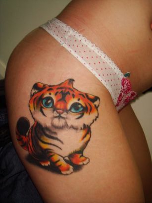 Tiger Tattoo On Hip