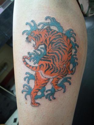 Tiger Leg Tattoo