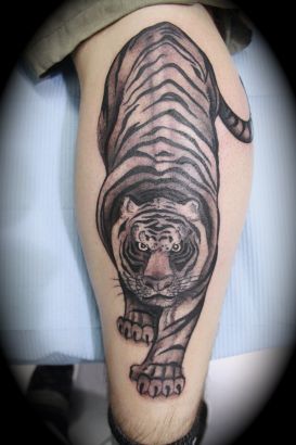 Tiger Tattoos On Leg 