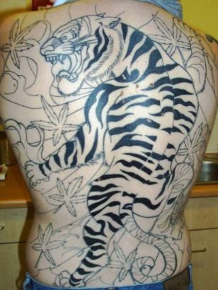 Large Tiger Tattoo On Back