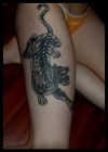 tiger tattoo on thigh