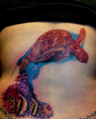 Sea Turtle Tattoos On Back