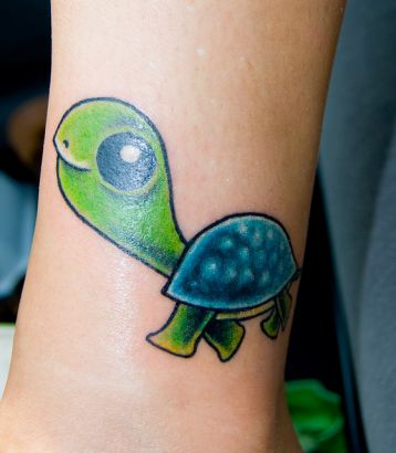 Little Turtle Ankle Tattoo