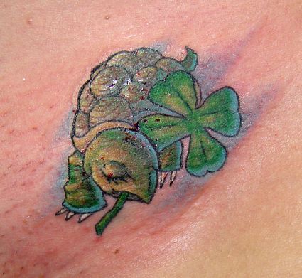 Turtle And Shamrock Tattoo